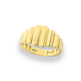 Ribbed Gold Vermeil Ring – Bold Texture, Timeless Duality