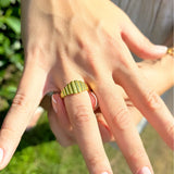 Ribbed Gold Vermeil Ring – Bold Texture, Timeless Duality