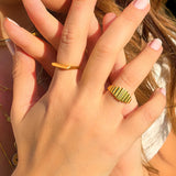Ribbed Gold Vermeil Ring – Bold Texture, Timeless Duality