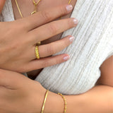 Rope Twist 18K Gold Vermeil Ring – Duality Collection Statement Band