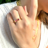 Square Horizon 14K Gold Vermeil Ring – Duality Collection Adjustable Band