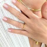 Twisted 14K Gold Vermeil Band Ring – Duality Collection Minimalist Stackable Ring