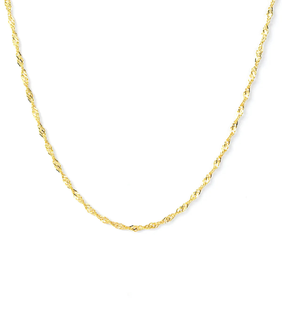 Gold Vermeil Singapore Chain Necklace - My Jewelist