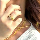 Square Horizon 14K Gold Vermeil Ring – Duality Collection Adjustable Band