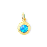 Minimalist Gold Blue Opal Pendant – Dainty & Protective Necklace
