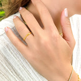 Twisted 14K Gold Vermeil Band Ring – Duality Collection Minimalist Stackable Ring