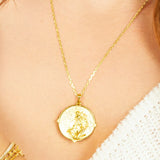 Gold Venus Medallion Pendant – Celestial Goddess Coin