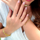 Radiance Bar 14K Gold Vermeil Ring – Duality Collection Birthstone Statement Band